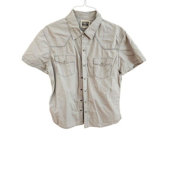 Converse Short Sleeve Button Down down Gray Shirt in Large - Picture 1 of 7